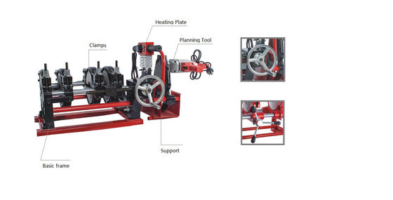 63mm To 200mm HDPE Butt Fusion Welding Machine  2 Clamps Semi Auto