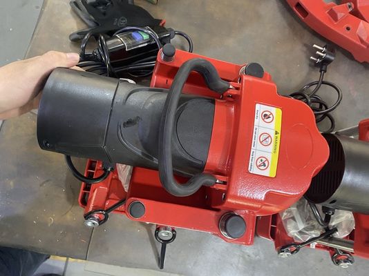STH150  hole drilling machine for SCH40 steel pipe with tightening chain